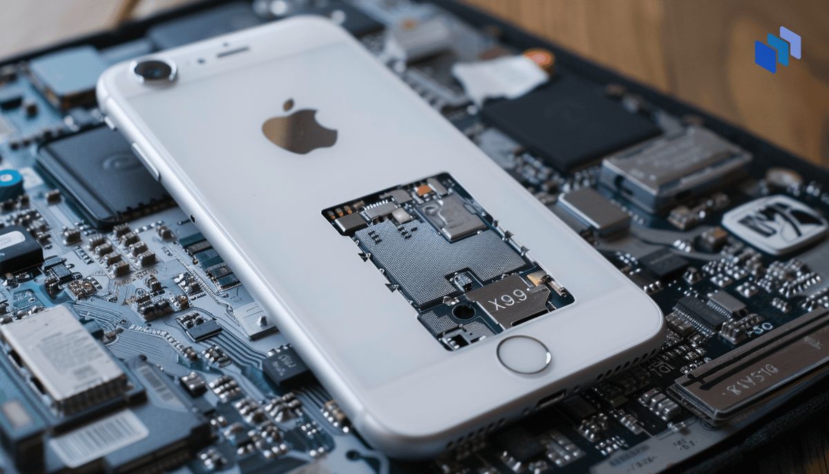Technician repairing a phone screen
