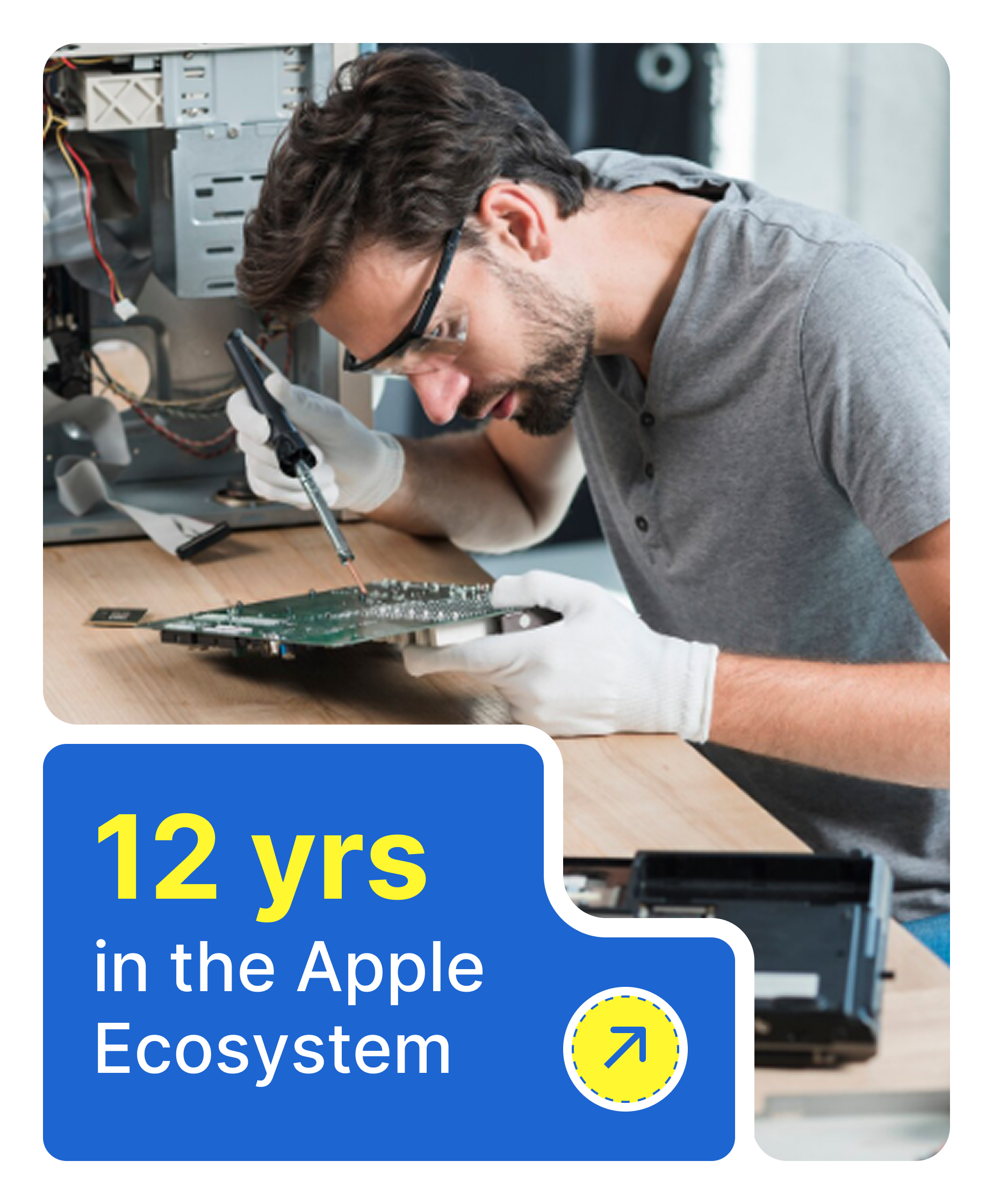 Apple certified technician repairing a device