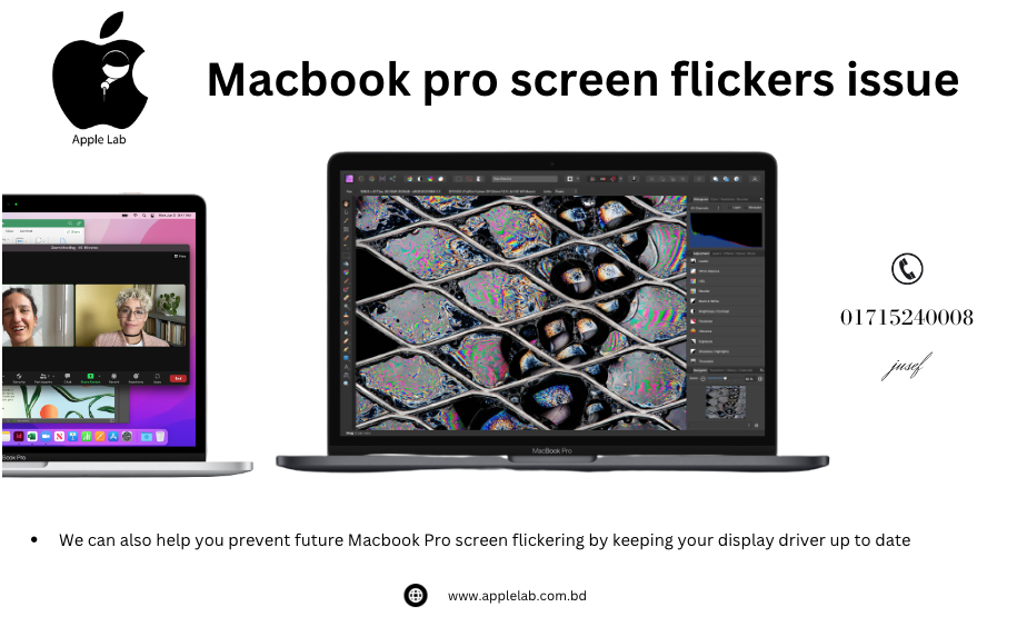 Macbook pro screen flickers issue