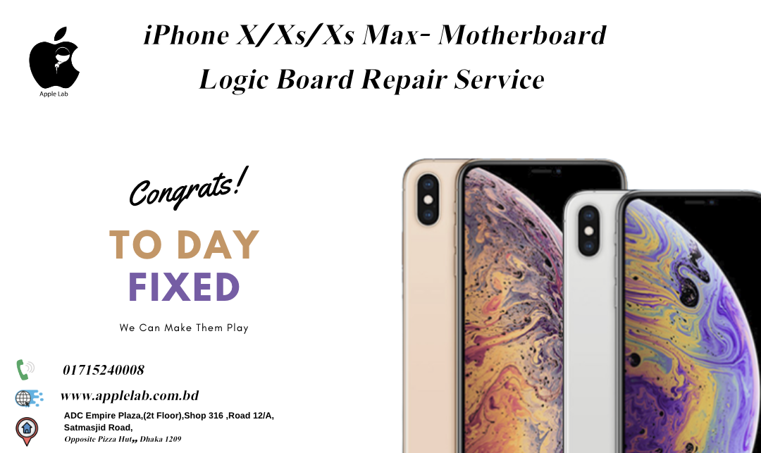 iPhone X/Xs/Xs Max- Motherboard Logic Board Repair Service